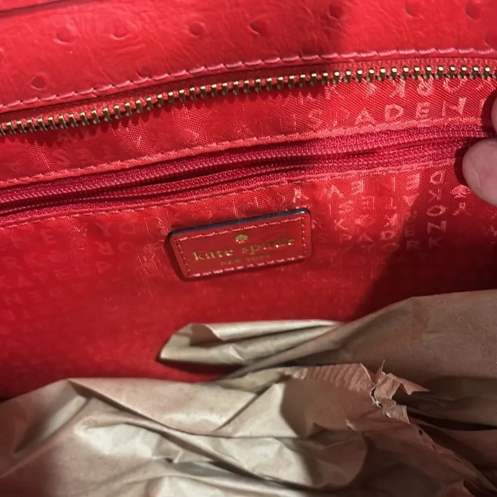 NWOT  Kate Spade Bristol Drive Ostrich Elissa- Cherry Liqueur (Red)